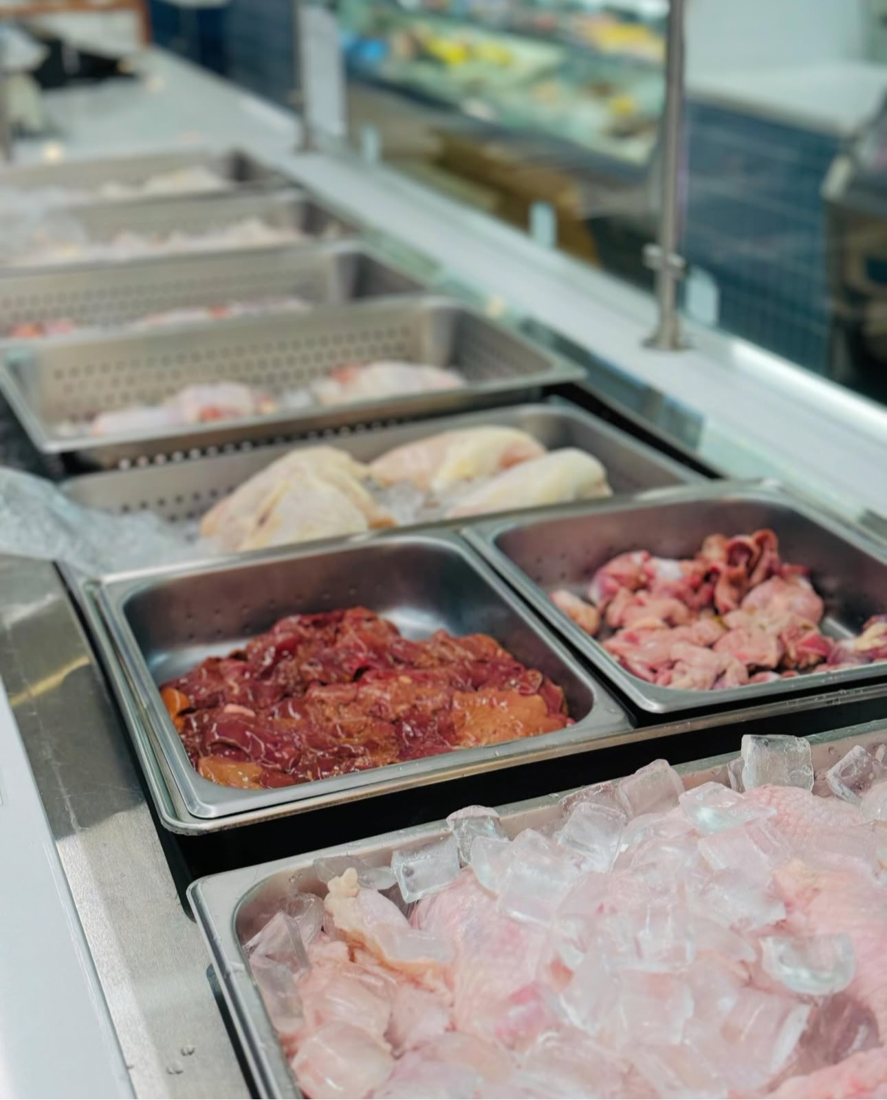 Fresh, never-frozen chicken